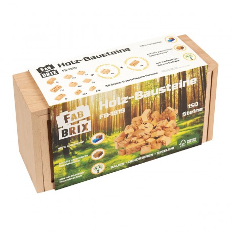 FabBrix FabBrix Holz-Bausteine (150 p.) Kiste Деревянные строительные блоки FabBrix (150 шт.) коробка