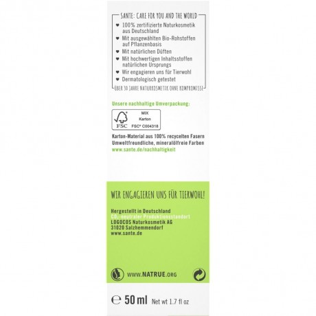 Sante FEUCHTIGKEITSCREME BIO-GRAPEFRUIT & EVERMATTM  УВЛАЖНЯЮЩИЙ КРЕМ ОРГАНИЧЕСКИЙ ГРЕЙПФРУТ И EVERMATTM