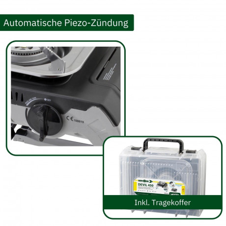 BRUNNER BRUNNER Gaskocher BRUNNER Camping Gaskocher DEVIL 450 fur Gaskartusche Leicht, Mobil  Газовая плита BRUNNER Походная газовая плита BRUNNER DEVIL 450 для газового баллончика, мобильная