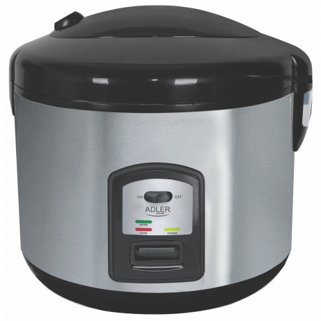 Adler Adler Reiskocher AD 6406, 1,5 Liter, Warmhaltefunktion, Reisloffel, Messbecher, silber  Рисоварка Adler AD 6406, 1,5 литра, функция поддержания тепла, ложка для риса, мерный стакан, серебро