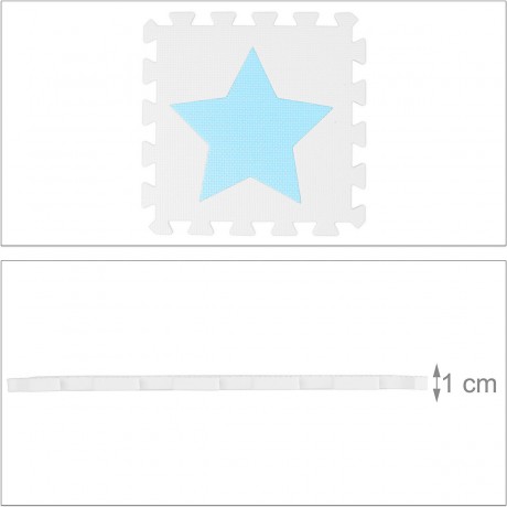 relaxdays 27 x Puzzlematte Sterne weiss-blau 27 x коврик-пазл звезды бело-голубой