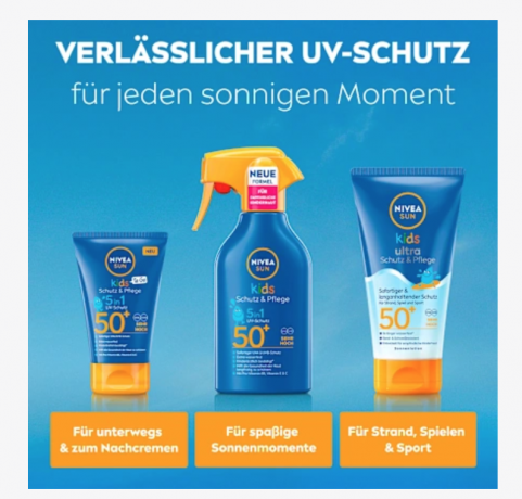 NIVEA SUN Sonnenspray Kids Schutz & Pflege, LSF 50+, Солнцезащитный спрей для детей, защита и уход, SPF 50+, 250 мл