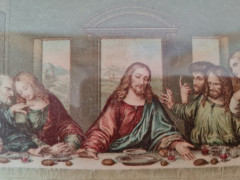 Картина винтажная "Тайная вечеря", 34,5 x 23,5 см, Германия, 1970-80гг.