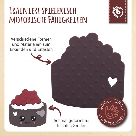 bieco Silikon Beissring Baby 8cm Zahnungshilfe Beissring Motorikspielzeug Torte Bunt Beissringe Силиконовое кольцо для прорезывания зубов для детей 8 см