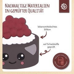 bieco Silikon Beissring Baby 8cm Zahnungshilfe Beissring Motorikspielzeug Torte Bunt Beissringe Силиконовое кольцо для прорезывания зубов для детей 8 см