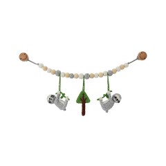 SindiBaba® Kinderwagenkette Faultier SLEEPY gehakelt mit Rasseln Ленивец-цепочка для коляски СОННЫЙ связан крючком с погремушками