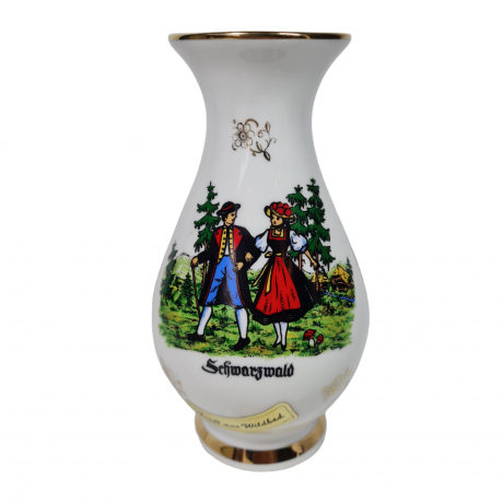 Ваза винтажная Grub aus Wildbad "Влюбленная пара в Шварцвальде", фарфор, 17 см, Германия, 1960-70гг.