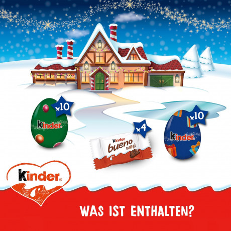 Ferrero Kinder Mix Tisch Adventskalender 2026 121 g, Ferrero Kinder Mix Настольный адвент-календарь 2026, 121 г, 24 сладости