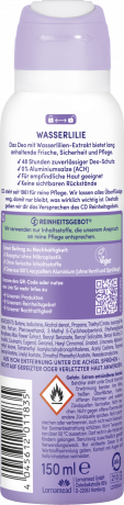CD Deospray Wasserlilie 150 ml, Дезодорант-спрей с водяной лилией, защита от запаха до 48 часов, 150 мл