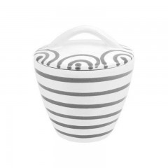 Gmundner Keramik Gmundner Keramik Graugeflammt Zuckerdose Gourmet d: 9 cm / h: 10,5 cm Керамическая сахарница Gmundner серого цвета с пламенем для гурманов d: 9 см / высота: 10,5 см