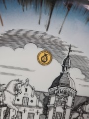 Тарелка декоративная винтажная Johann Haviland Bavaria &quot;Дюссельдорф&quot;, коллекционная, фарфор,Германия, 1970-80гг.