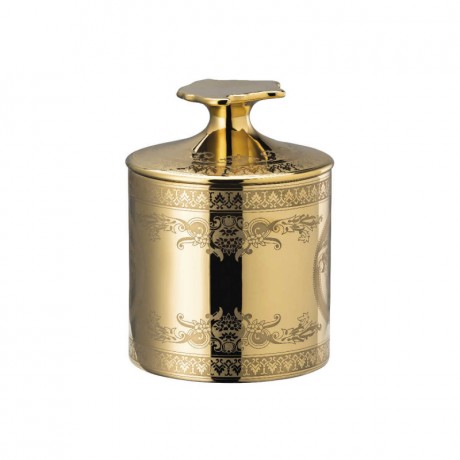 Rosenthal meets Versace Rosenthal Versace Golden Medusa Tischlicht mit Deckel und Duftwachs h: 12 cm / d: 9 cm Настольный светильник Rosenthal Versace Golden Medusa с крышкой и ароматизированным воском, высота: 12 см / глубина: 9 см
