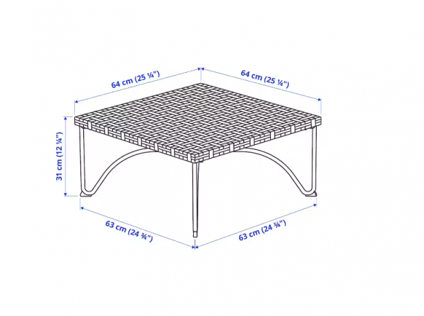 JUTHOLMEN Hocker/auben, dunkel graubraun 65x65x31cm 004.691.15, ЮТОЛЬМЕН Табурет открытый, темно-серо-коричневый 65x65x31см, 1 шт