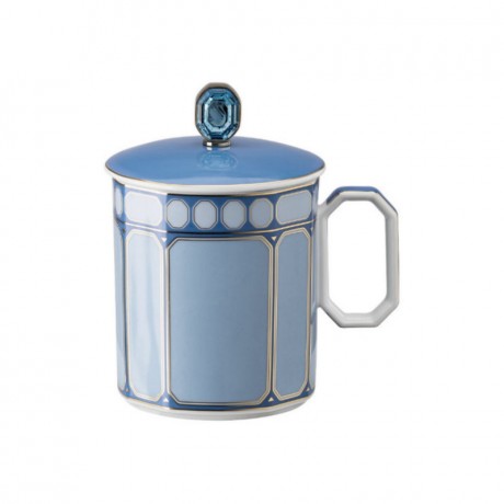 Rosenthal Swarovski x Rosenthal SIGNUM Azure Becher mit Henkel und Deckel 0,39 L Swarovski x Rosenthal SIGNUM Лазурная кружка с ручкой и крышкой 0,39 л