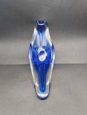 Фруктовница винтажная большая Murano, синее стекло, 28 х 11 см, Италия, 1970-80гг.