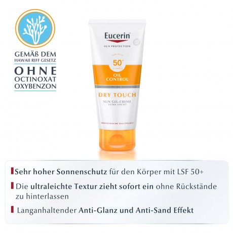Eucerin Sun Gel-Creme Oil Control Body LSF 50+  Солнцезащитный гель-крем против жирного блеска для тела SPF 50+
