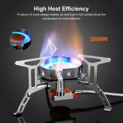 POCHUMIDUU Gaskocher 3500W Gaskocher mit Piezozundung Winddicht, Faltbar Gas Camping Gasbrenner fur Outdoor Picknick Trekking Wandern  POCHUMIDUU Газовая плита 3500 Вт Газовая плита с пьезоподжигом Ветрозащитная, складная газовая горелка для кемпинга для 