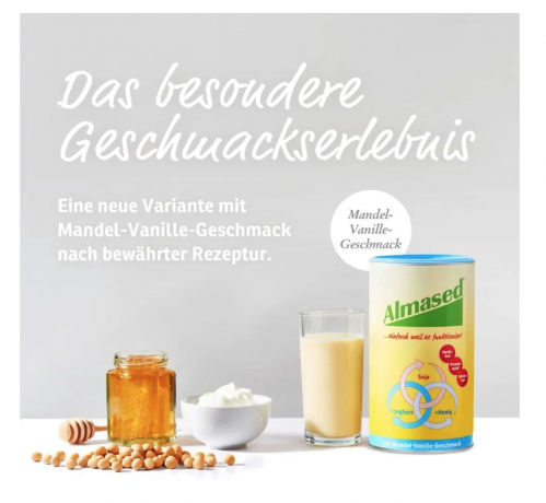 Almased Vitalkost Mandel-Vanille Pulver 500g x 3stk, Коктейль для похудения  Миндаль-Ваниль, протеиновый напиток для снижения веса, заменитель питания, белковая смесь 3 шт х 500 г 