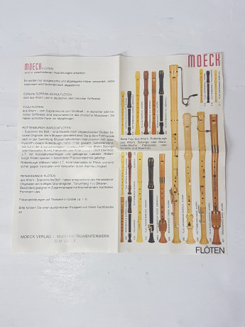 Флейта винтажная Moech Rottenburg в заводской упаковке, с инструкцией, 17,5 x 13 x 4 см, Германия, 1960-70гг.