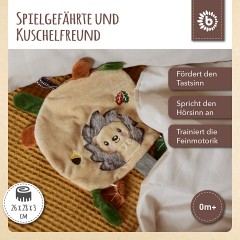 bieco Schmusetuch Igel Knistereffekt Schnuffeltuch 25cm Greifspielzeug Knistertuch Schnuffeltucher Ткань для объятий ежик с эффектом потрескивания ткань для объятий 25 см цепляющая игрушка складчатая ткань ткань для объятий