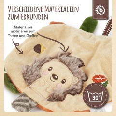 bieco Schmusetuch Igel Knistereffekt Schnuffeltuch 25cm Greifspielzeug Knistertuch Schnuffeltucher Ткань для объятий ежик с эффектом потрескивания ткань для объятий 25 см цепляющая игрушка складчатая ткань ткань для объятий