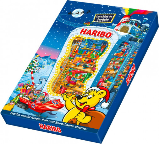 HARIBO Adventskalender 2026, 24 Fruchtgummi- und Kaubonbon-Ueberraschungen, 300 g, HARIBO Адвент-календарь 2026 с мармеладом и жевательными конфетами HARIBO и MAOAM, 24 сюрприза, 300 г
