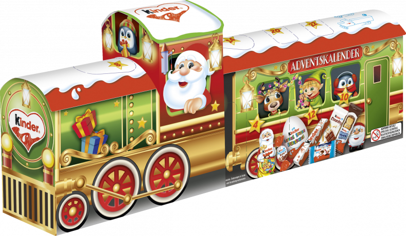 Ferrero Kinder Mix 3D-Zug Adventskalender 2026 226 g, Ferrero Kinder Mix Адвент-календарь 2026 в форме 3D-поезда, 226 г, 24 сладости