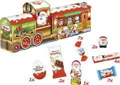 Ferrero Kinder Mix 3D-Zug Adventskalender 2026 226 g, Ferrero Kinder Mix Адвент-календарь 2026 в форме 3D-поезда, 226 г, 24 сладости