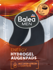 Balea MEN Augenpads Hydrogel Energy (1 Paar), 2 St, Охлаждающие гидрогелевые патчи Energy для уставшей области глаз, 1 пара, 2 шт.