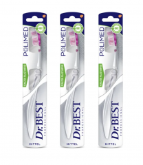 Dr.BEST Polimed Zahnburste, Mittel  3er-Set,  Набор зубных щеток Polimed, средний жесткости, 3 штуки 