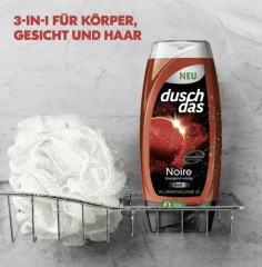 duschdas for Men 2in1 Duschgel Noire, Душдаз Гель для душа+Шампунь 2в1 с бодрящим ароматом кедрового дерева 225мл