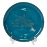 D.P.R.K Коллекционная Тарелка изумрудно-бирюзовая с позолотой, японский фарфор, 24 см, 1970г.
