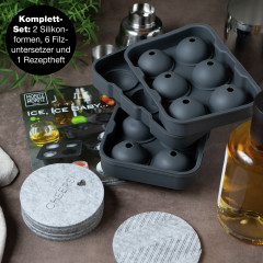 Moritz &amp; Moritz Moritz &amp; Moritz Eiswucrfelform rund  2 er Set  grau Набор форм для круглых кубиков льда Moritz &amp;amp; Moritz, 2 шт.