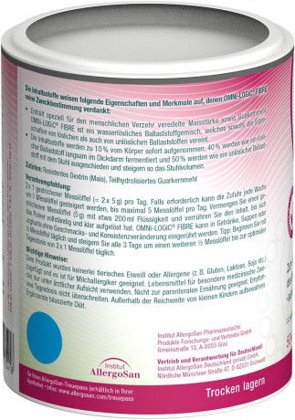 OMNi LOGiC Fibre 250g Натуральная клетчатка для нормализации пищеварения, для всей семьи, без глютена и лактозы, 250г