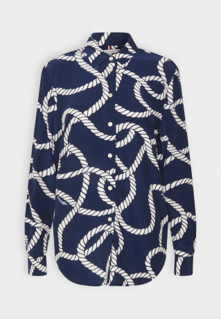 Tommy Hilfiger ROPE FLEUR Button-down blouse coastal/carbon navy ROPE FLEUR Блуза на пуговицах прибрежный / углеродный флот