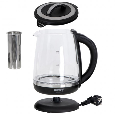 Camry Camry Wasserkocher CR 1290 Waserkocher Glas mit Temperatureinstellung 2 L 2200 Watt  Чайник Camry CR 1290, чайник стеклянный с регулировкой температуры, 2 л, 2200 Вт.