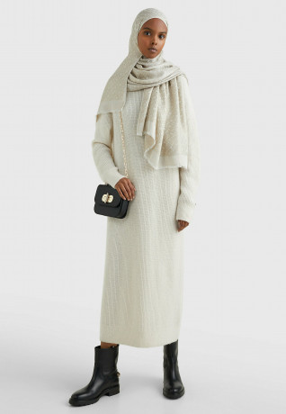 Tommy Hilfiger Jumper dress white dove Платье-джемпер Белый голубь