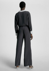 Tommy Hilfiger POLKA DOT WIDE LEG Trousers polka dot border sml  desert sky ШИРОКИЕ НОГИ В ГОРОШКЕ Брюки горошек границы sml пустыня небо