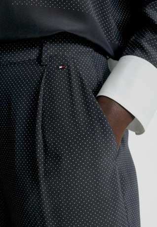 Tommy Hilfiger POLKA DOT WIDE LEG Trousers polka dot border sml  desert sky ШИРОКИЕ НОГИ В ГОРОШКЕ Брюки горошек границы sml пустыня небо