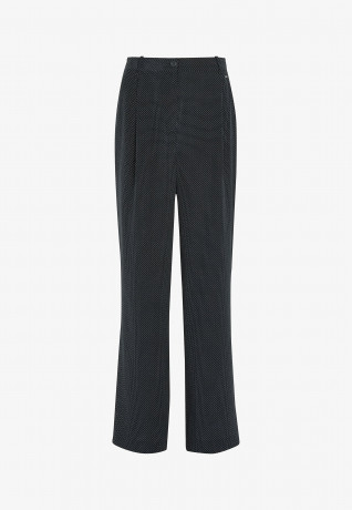 Tommy Hilfiger POLKA DOT WIDE LEG Trousers polka dot border sml  desert sky ШИРОКИЕ НОГИ В ГОРОШКЕ Брюки горошек границы sml пустыня небо