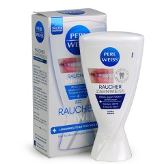Perlweiss Zahnpasta Raucher-Zahnweiss 2stk Зубная паста Perlweiss Raucher отбеливающая паста для курящих, антибактериальная, антитабак, 1000ppmF,  2 шт х 50 мл 