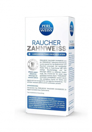 Perlweiss Zahnpasta Raucher-Zahnweiss 2stk Зубная паста Perlweiss Raucher отбеливающая паста для курящих, антибактериальная, антитабак, 1000ppmF,  2 шт х 50 мл 