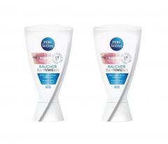Perlweiss Zahnpasta Raucher-Zahnweiss 2stk Зубная паста Perlweiss Raucher отбеливающая паста для курящих, антибактериальная, антитабак, 1000ppmF,  2 шт х 50 мл 