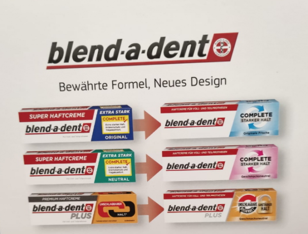 blend-a-dent Haftcreme Plus Barriere gegen Speisereste geschmacksneutral, 40 g, Крем-клей для фиксации зубных протезов Plus Барьер против остатков пищи, без вкусовых добавок, 40 г