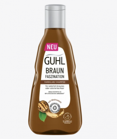 GUHL  Shampoo Farbglanz Braun Faszination Оттеночный Шампунь для придания Темного насыщенного Оттенка, c маслом грецкого ореха и протеинами, 250 мл