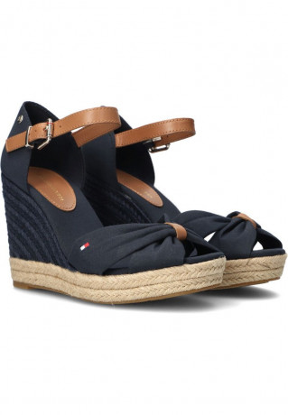 Tommy Hilfiger BASIC OPEN TOE HIGH WEDGE B Wedge sandals blauw BASIC OPEN TOE HIGH WEDGE B Босоножки на танкетке синий и белый