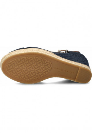 Tommy Hilfiger BASIC OPEN TOE HIGH WEDGE B Wedge sandals blauw BASIC OPEN TOE HIGH WEDGE B Босоножки на танкетке синий и белый