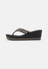 Tommy Hilfiger WEBBING WEDGE  Heeled mules black WEBBING WEDGE Мюли на каблуке черный
