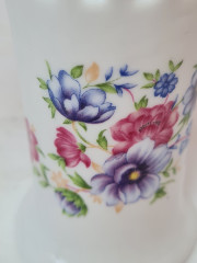 Lily Creek Белая фарфоровая ваза с резным краем и позолотой 24К &quot;Букет цветов&quot;, 10 x 6,5 см, Германия, 1960-70гг.