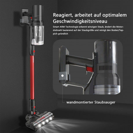 iceagle iceagle Akku-Stielstaubsauger Akku Staubsauger, 4 in 1 Staubsauger Kabellos, 27000Pa Saugleistung, mit LED-Beleuchtung Беспроводной пылесос Iceagle, беспроводной пылесос, пылесос 4 в 1, беспроводной, мощность всасывания 27000 Па, со светодиодной